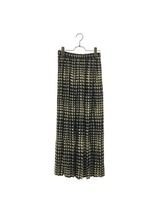 Celine Dresses & Skirts - Celine Rayon All Over Pattern Pleated Skirt 36 Black Beige